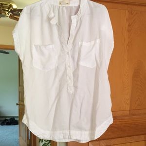 Anthropologie white relaxed blouse